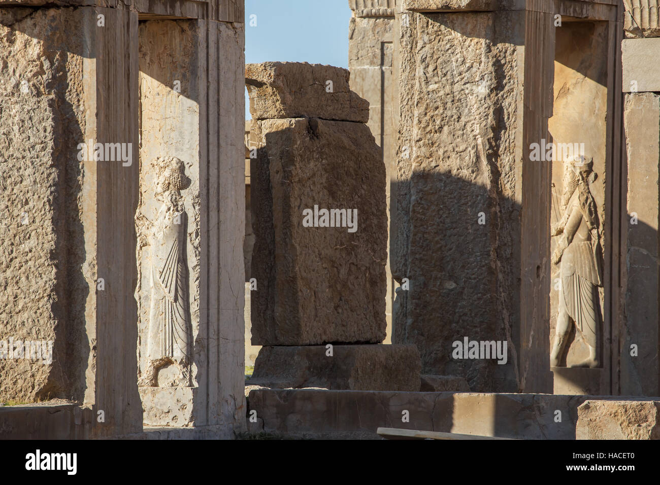 Stone bas-relief in the ancient city Persepolis, Iran Stock Photo - Alamy