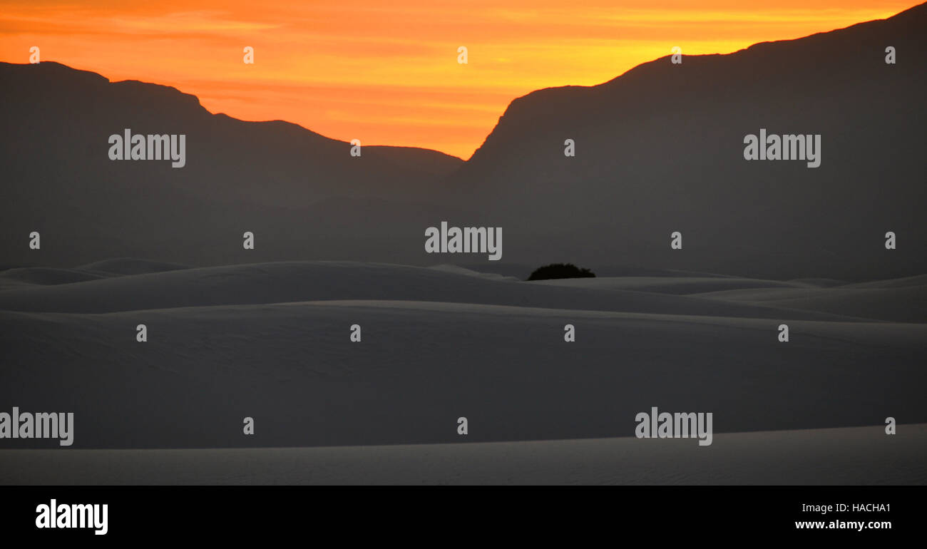 sunset, White Sands National Monument, Otero County, New Mexico, USA Stock Photo