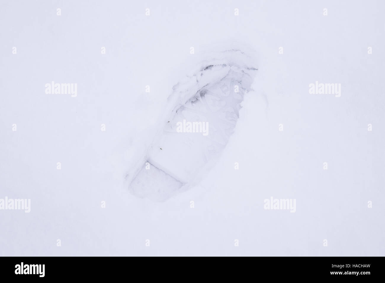 Human footprints in the snow. The path in the snow Stock Photo - Alamy