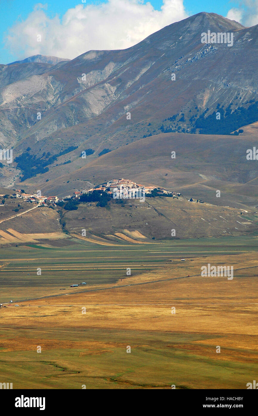 Pian Grande and Castelluccio, Umbria, Italy Stock Photo