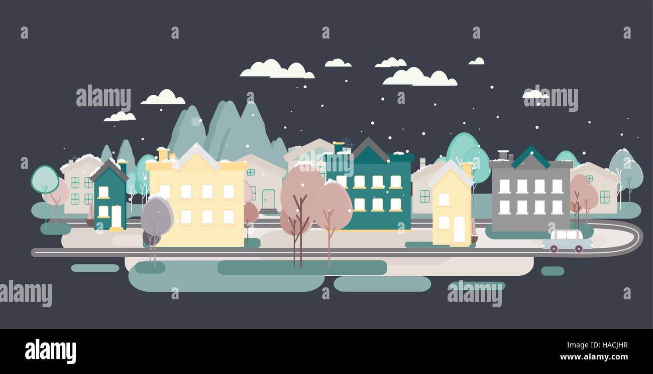 Flat design urban landscape illustration Stock Vector Image & Art - Alamy