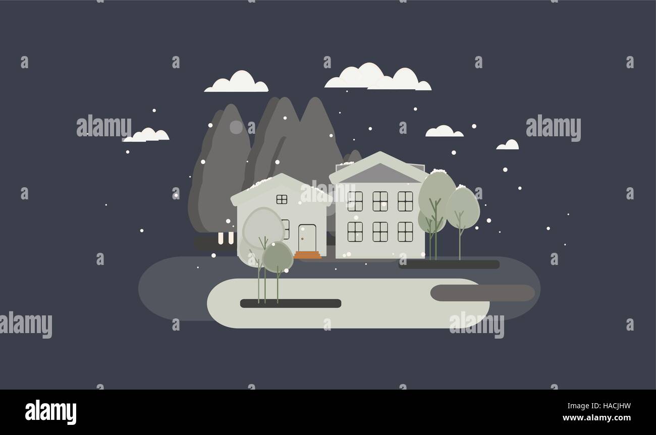 Flat design urban landscape illustration Stock Vector Image & Art - Alamy
