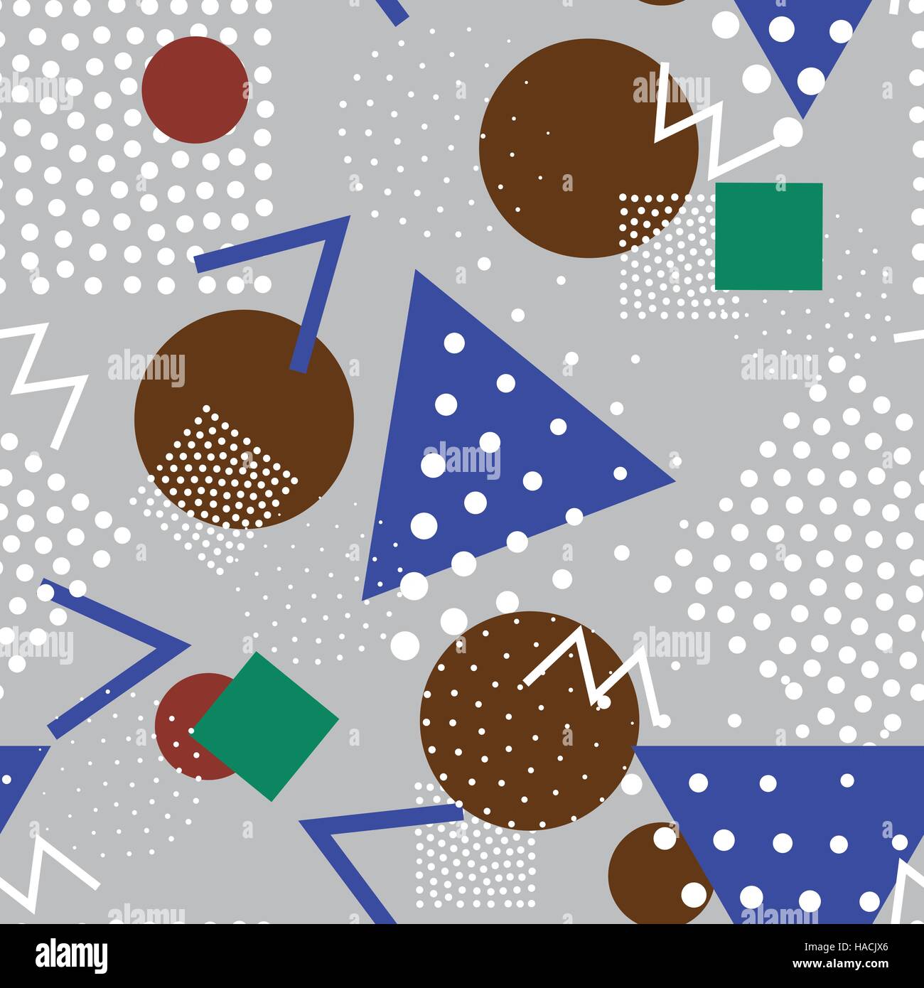 Seamless geometric pattern in retro, memphis 80s style Stock Vector ...
