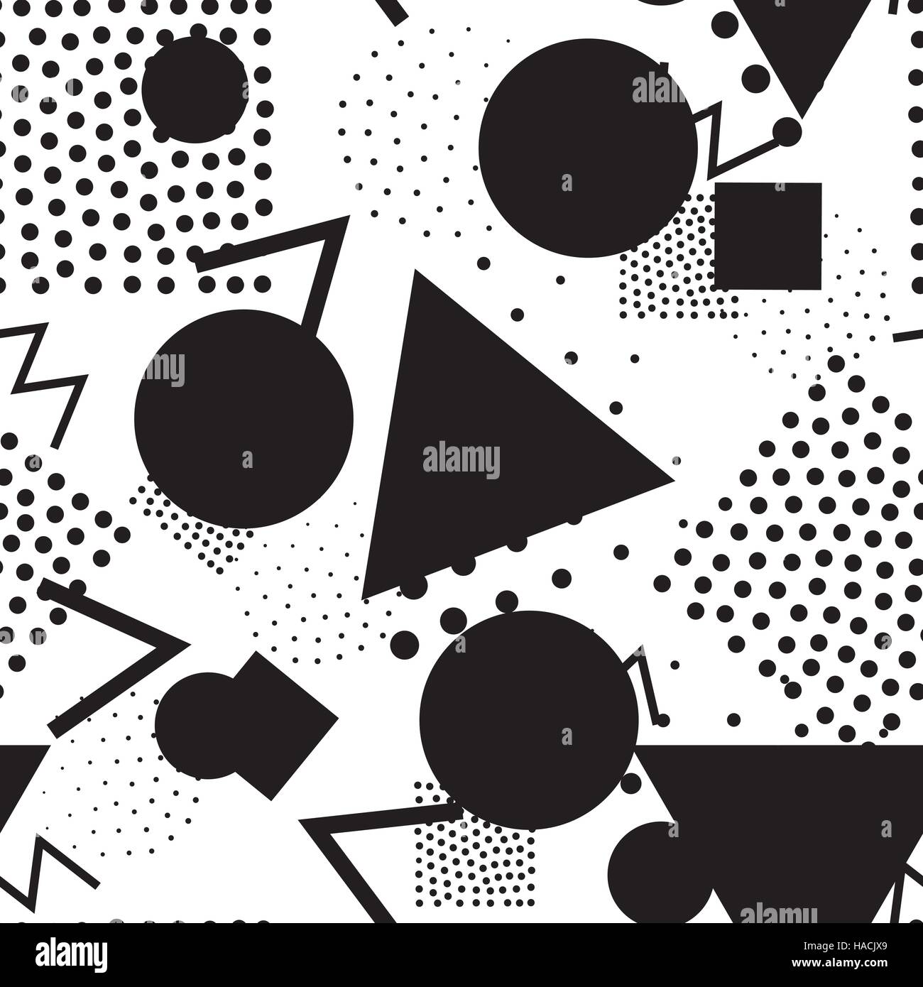 Seamless geometric pattern in retro, memphis 80s style Stock Vector ...