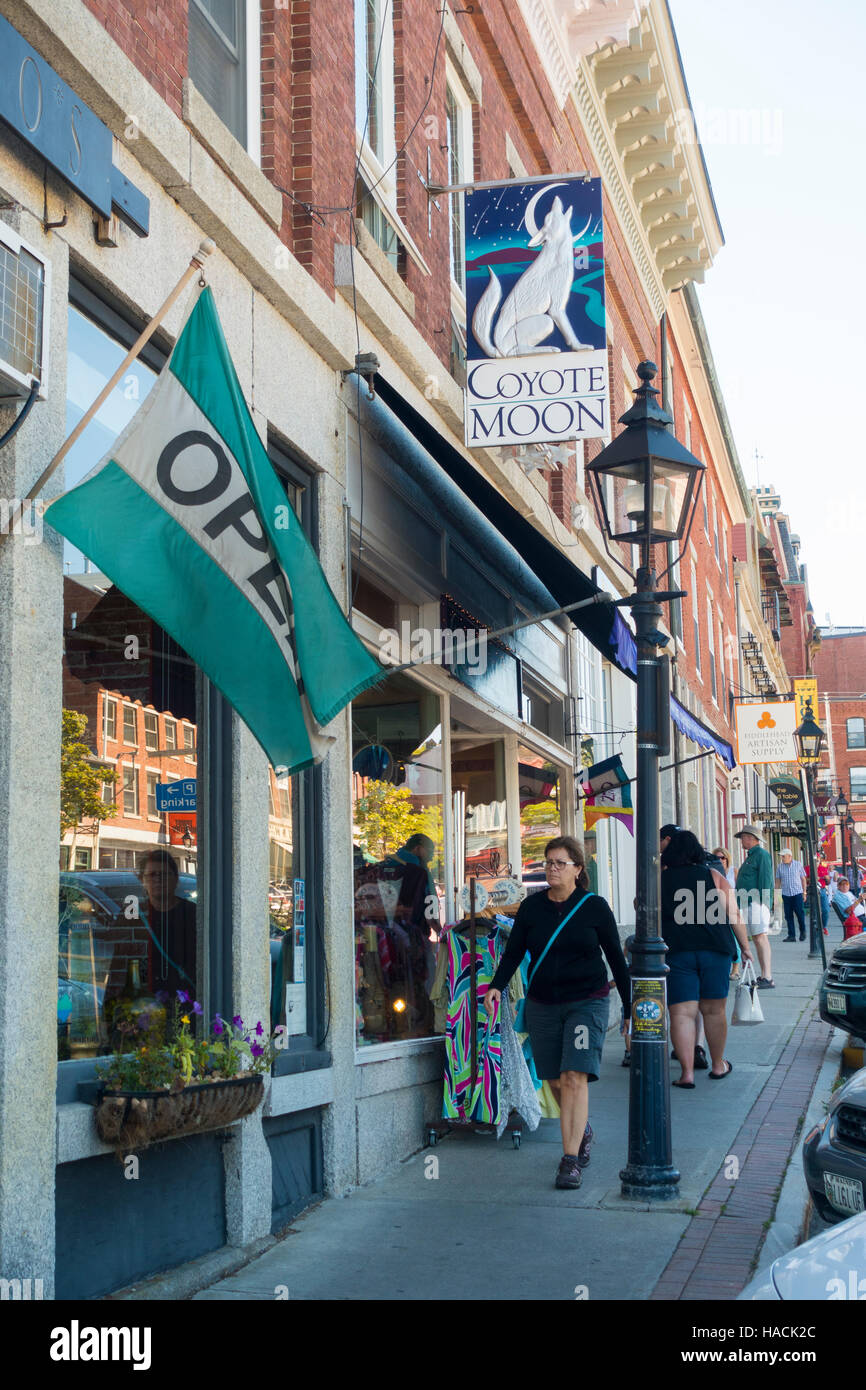 Belfast Maine shopping district Stock Photo Alamy