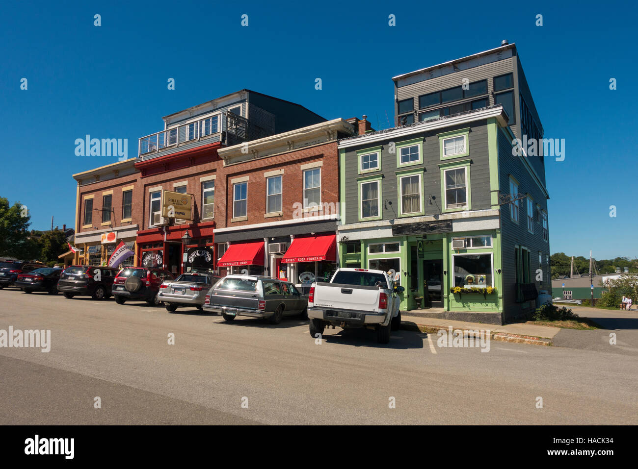 Belfast Maine shopping district Stock Photo Alamy