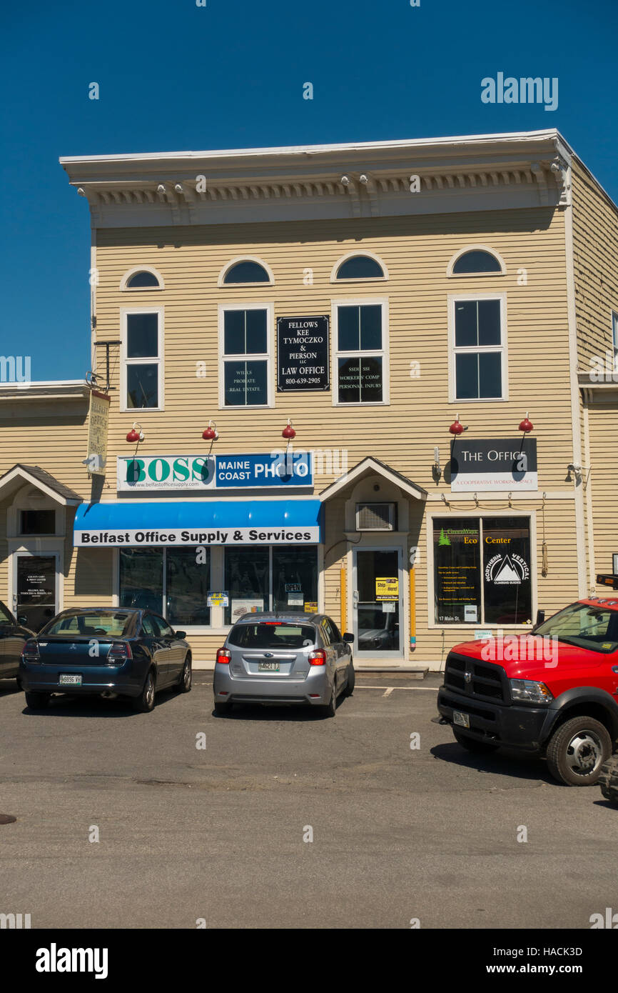 Belfast Maine shopping district Stock Photo Alamy