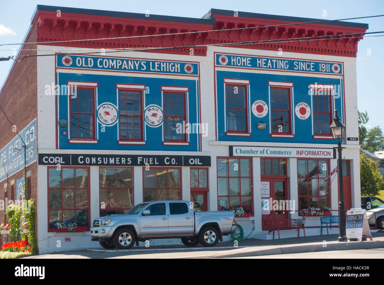 Chamber of Commerce center Belfast Maine ME Stock Photo Alamy