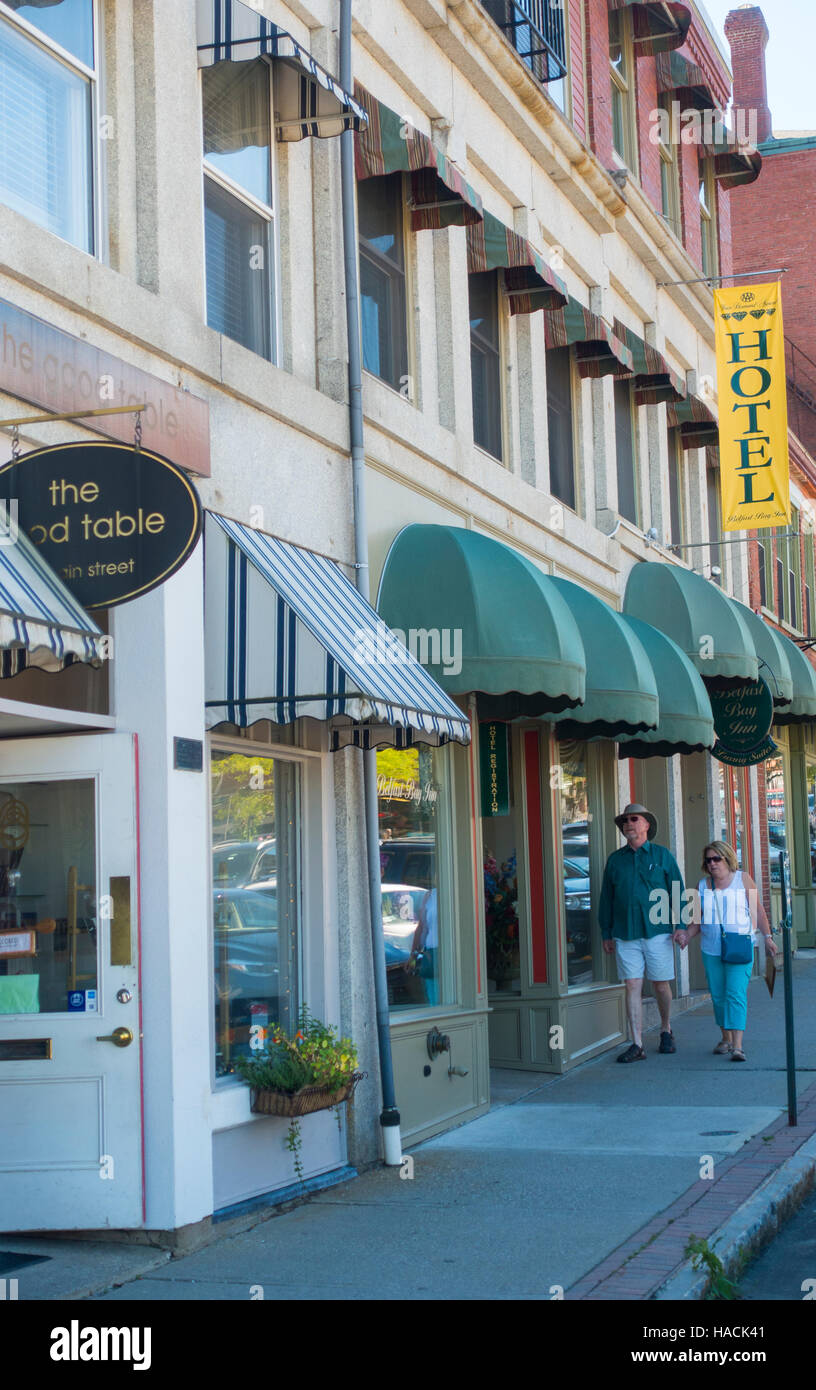 Belfast Maine shopping district Stock Photo Alamy