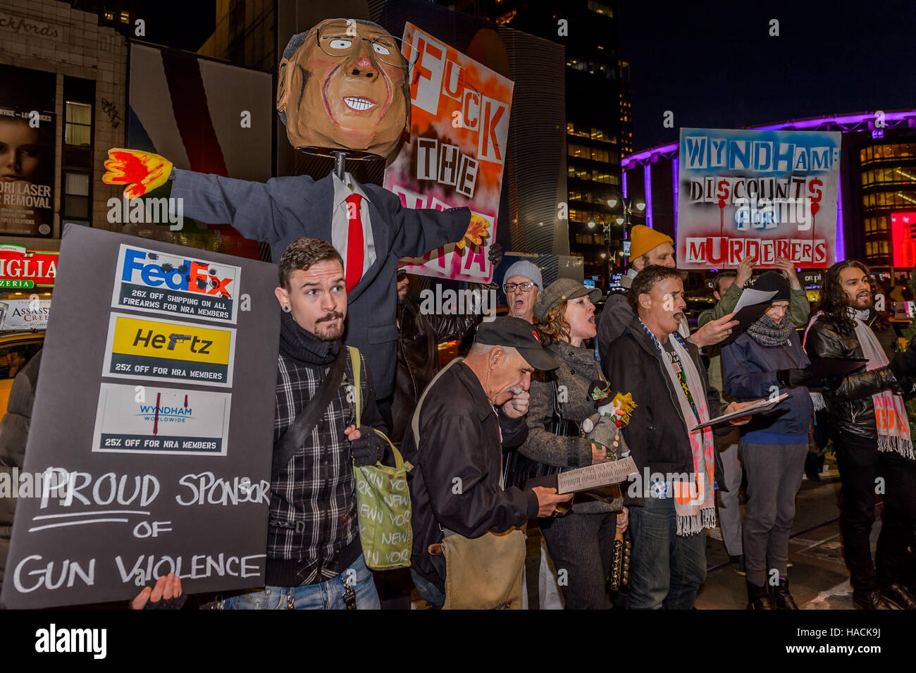 New York, United States. 28th Nov, 2016. Protest at Windham New Yorker