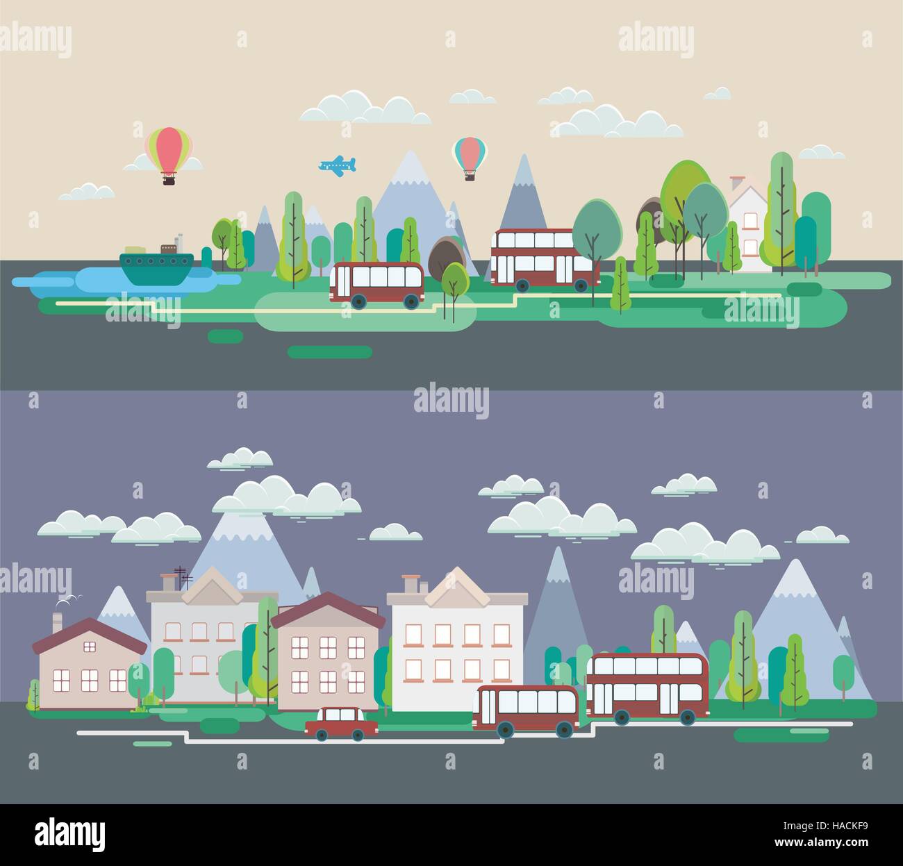 Tourism banner design flat Stock Vector Images - Alamy