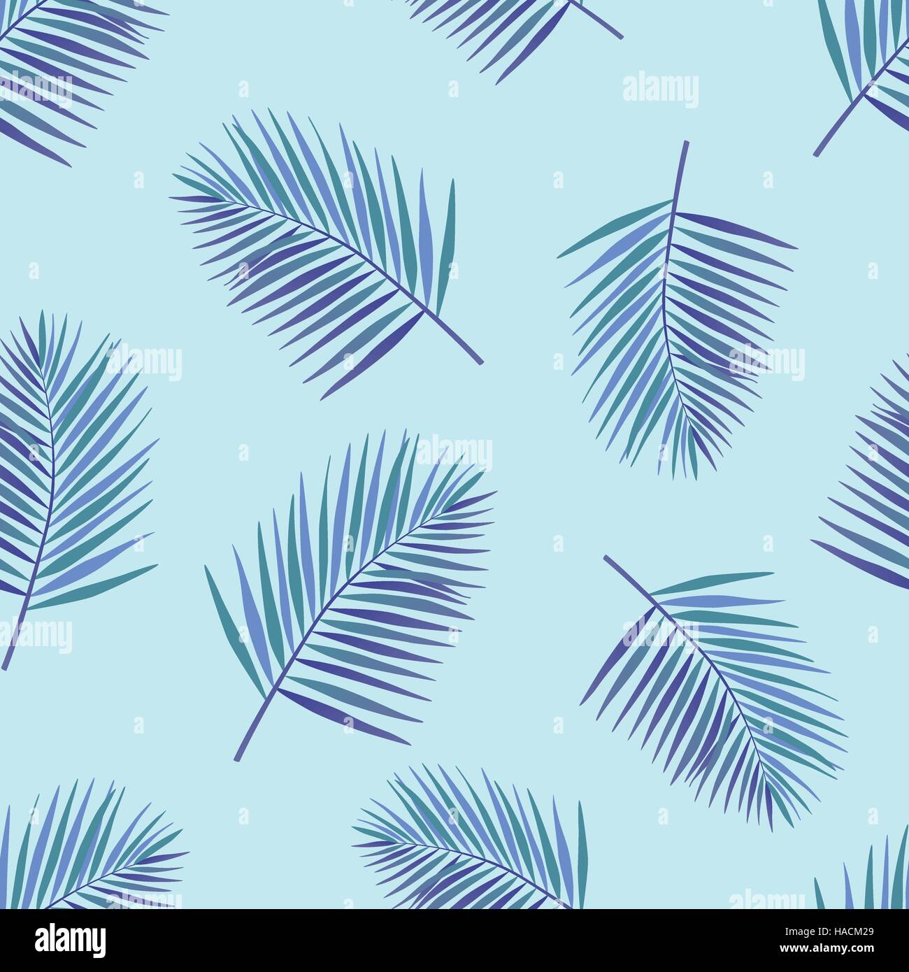Palm Tropical leaves seamless pattern. Vector illustration Stock Vector ...