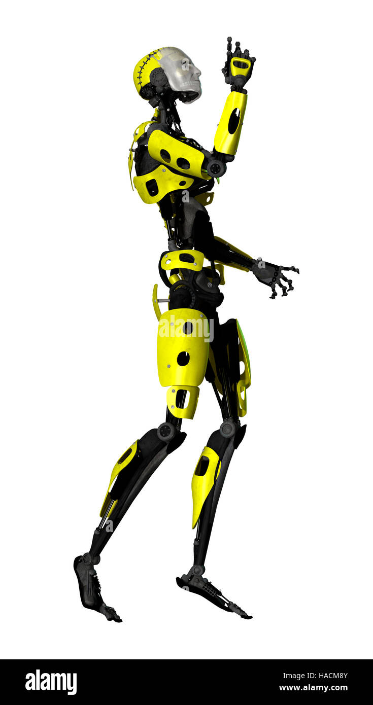 3D rendering of a robot isolated on white background Stock Photo - Alamy