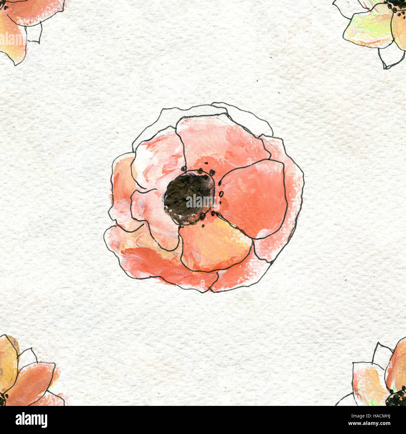 Seamless watercolor floral pattern Stock Photo - Alamy