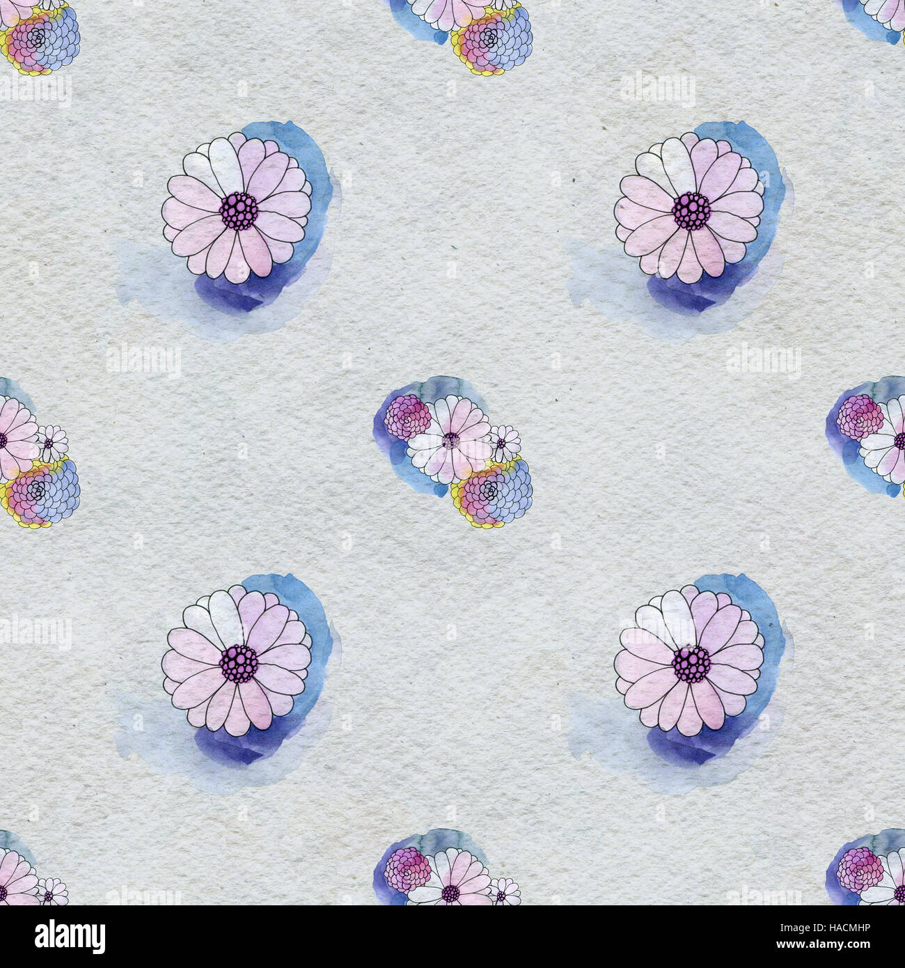 Seamless floral pattern with daisy flowers Stock Photo - Alamy