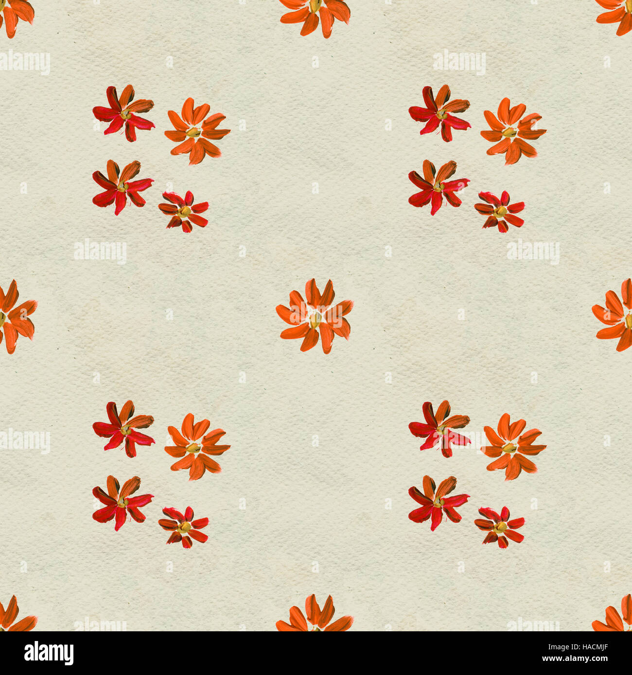 Seamless pattern with red flowers Stock Photo - Alamy
