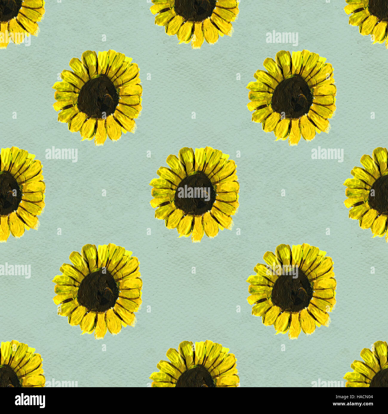 Seamless pattern with sunflowers Stock Photo - Alamy