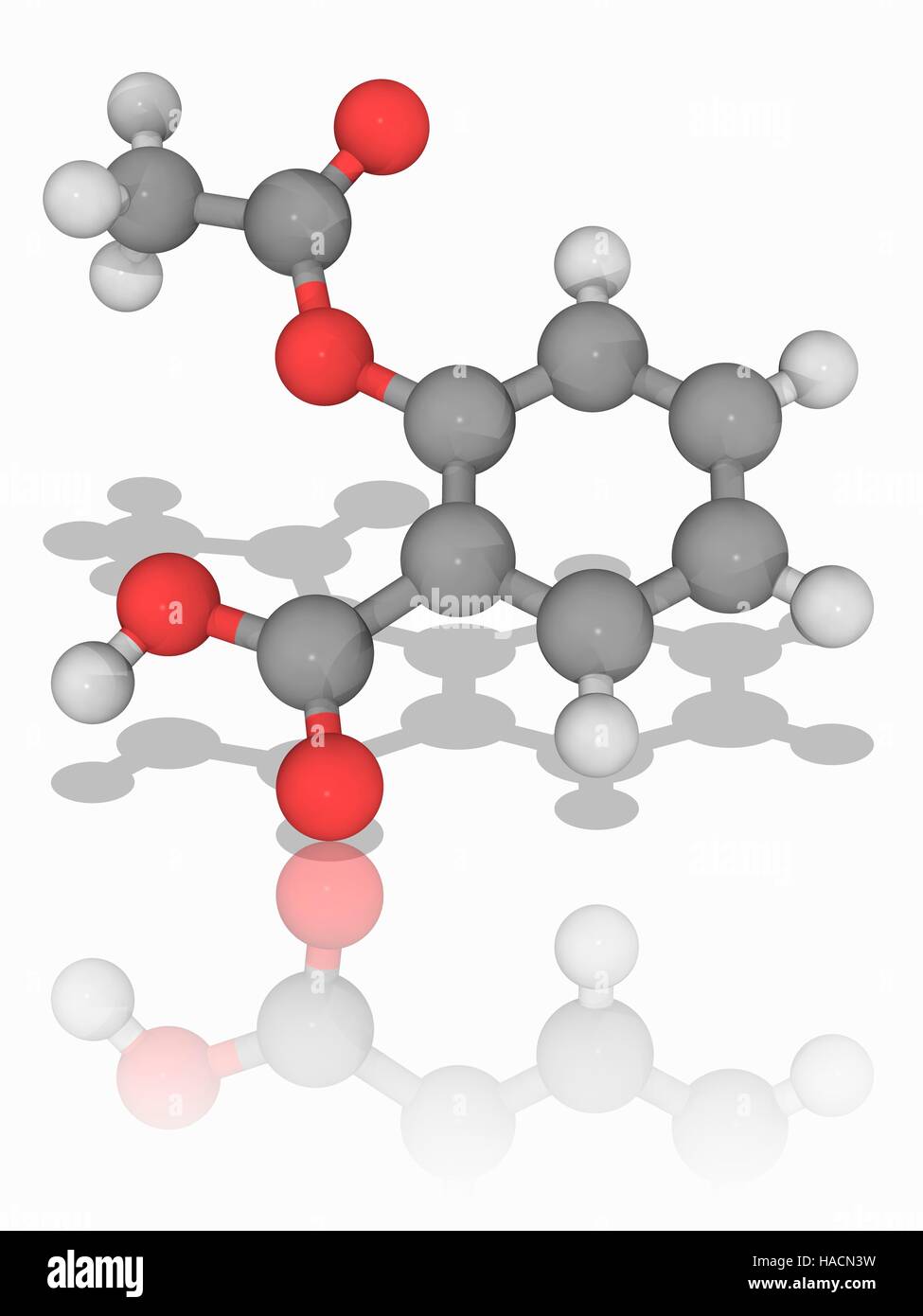 Aspirin molecular model of drug aspirin Cut Out Stock Images & Pictures