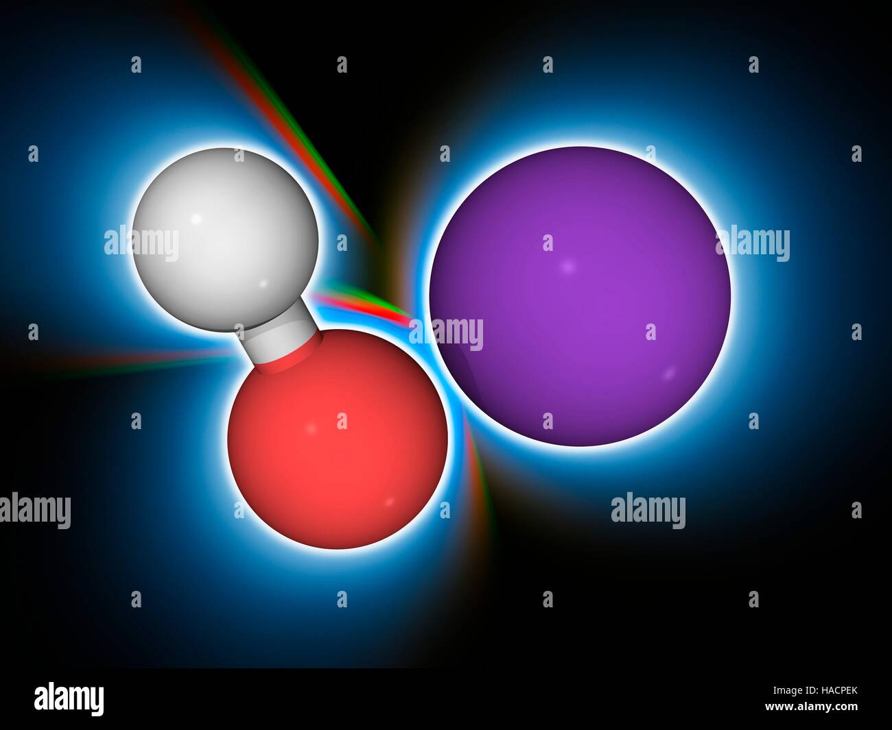 Sodium hydroxide, caustic soda, lye molecule. NaOH is highly caustic base  and alkali, ionic compound. Structural chemical formula and molecule model  Stock Vector Image & Art - Alamy