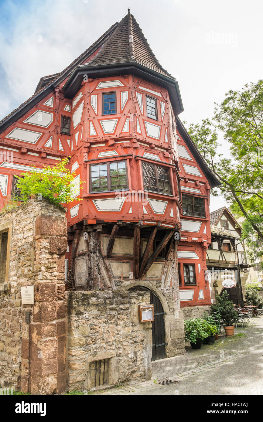 kloesterle, historic late gothic half-timbered building hosting the local city museum, bad-cannstatt Stock Photo