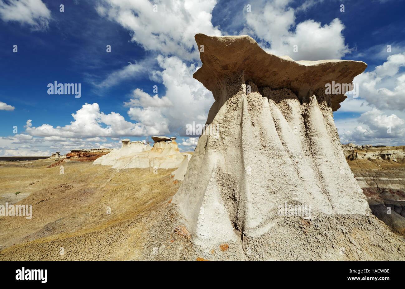 Rock formations in Bisti Badlands, New Mexico, USA Stock Photo