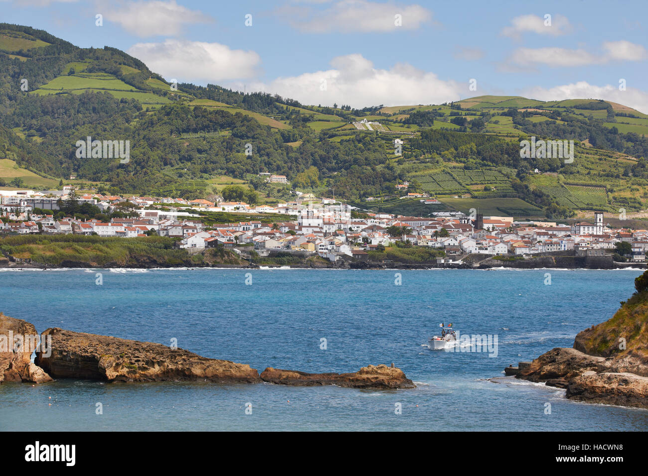 Azores coastline landscape. Vila Franca do Campo. Sao Miguel. Portugal. Horizontal Stock Photo