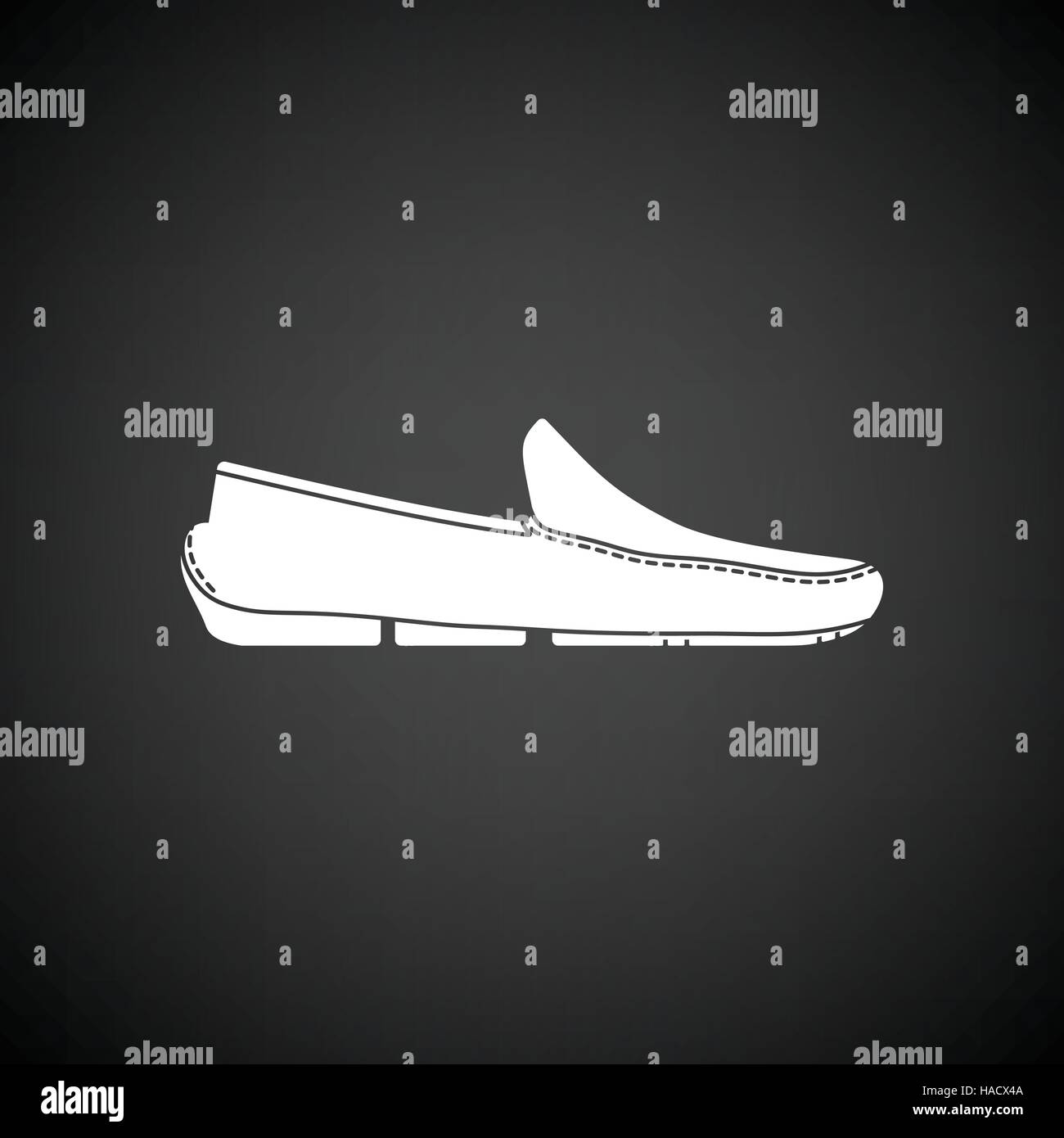 Moccasin icon. Black background with white. Vector illustration Stock ...