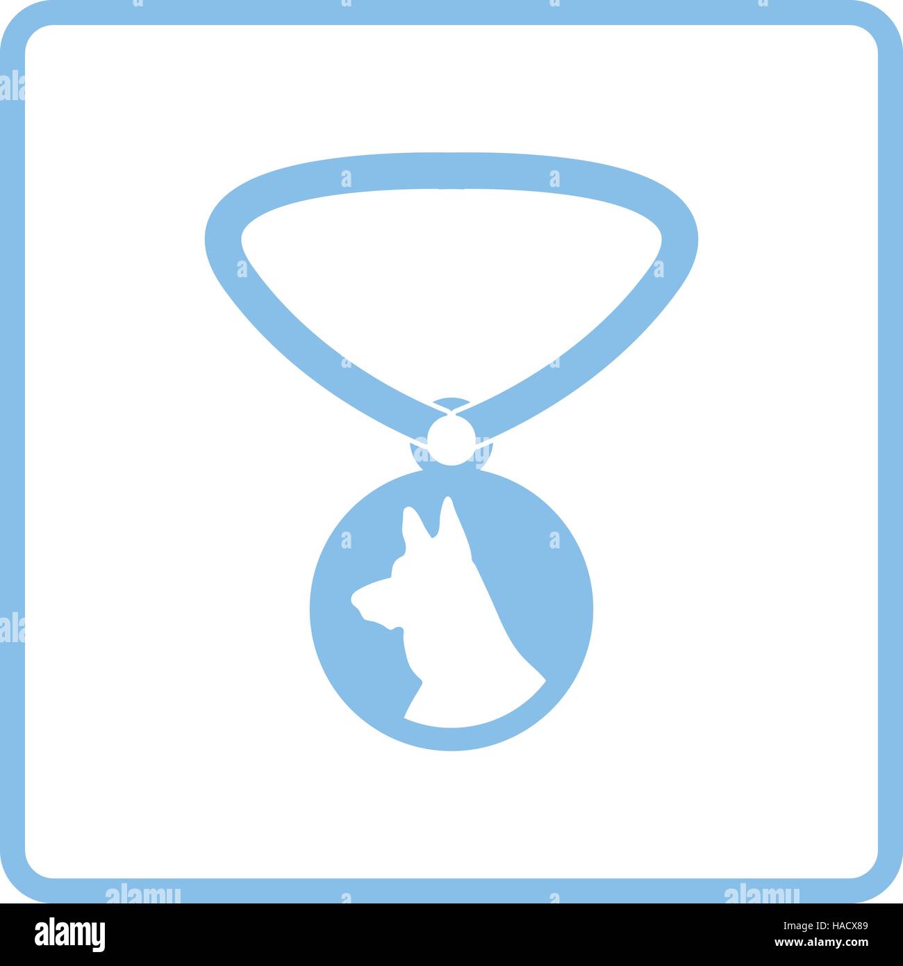 Dog medal icon. Blue frame design. Vector illustration Stock Vector ...