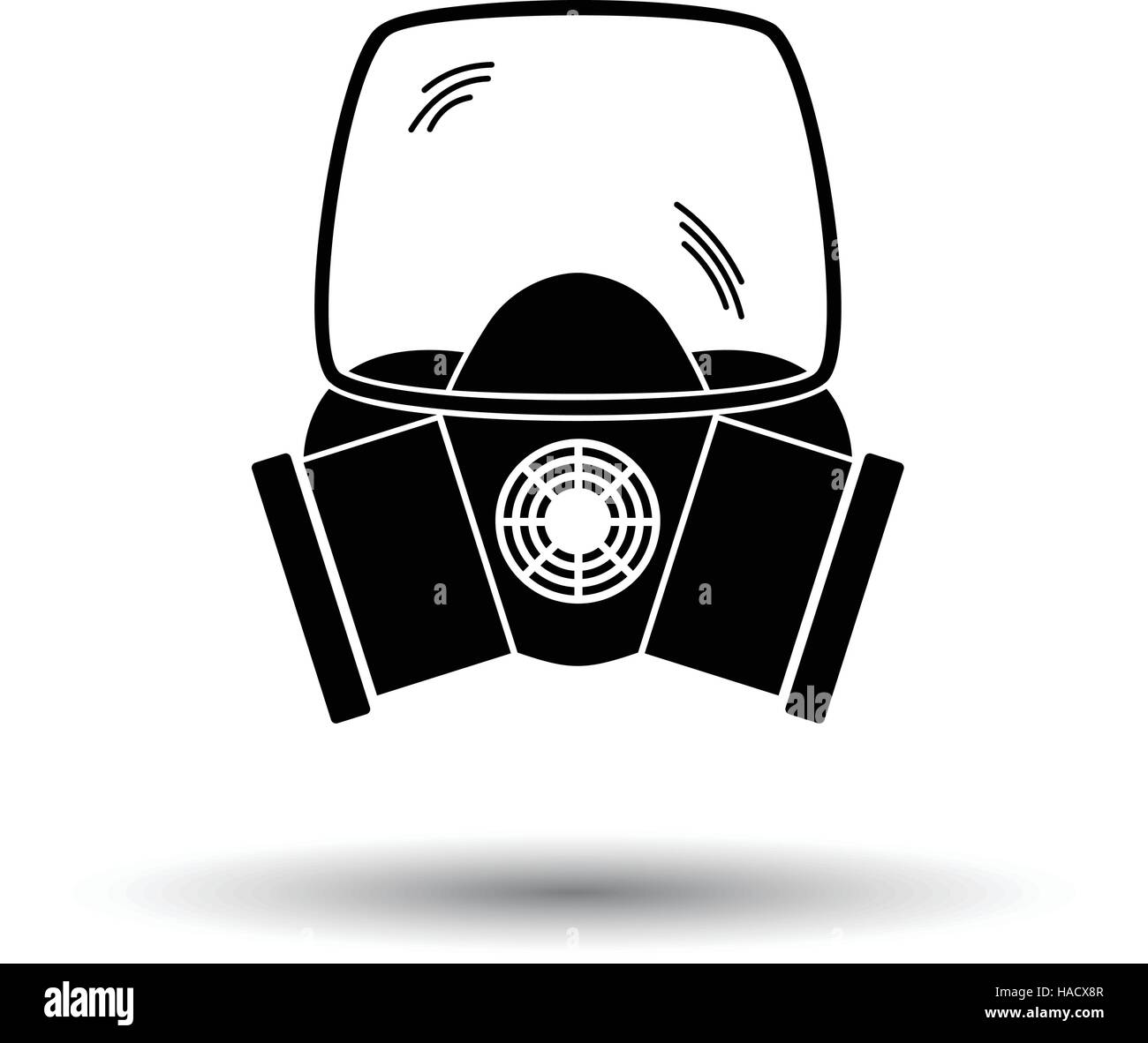 Fire mask icon. White background with shadow design. Vector ...