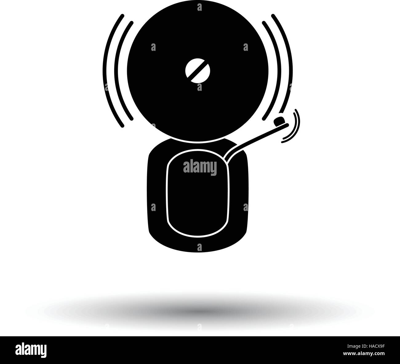 Fire alarm icon. White background with shadow design. Vector ...