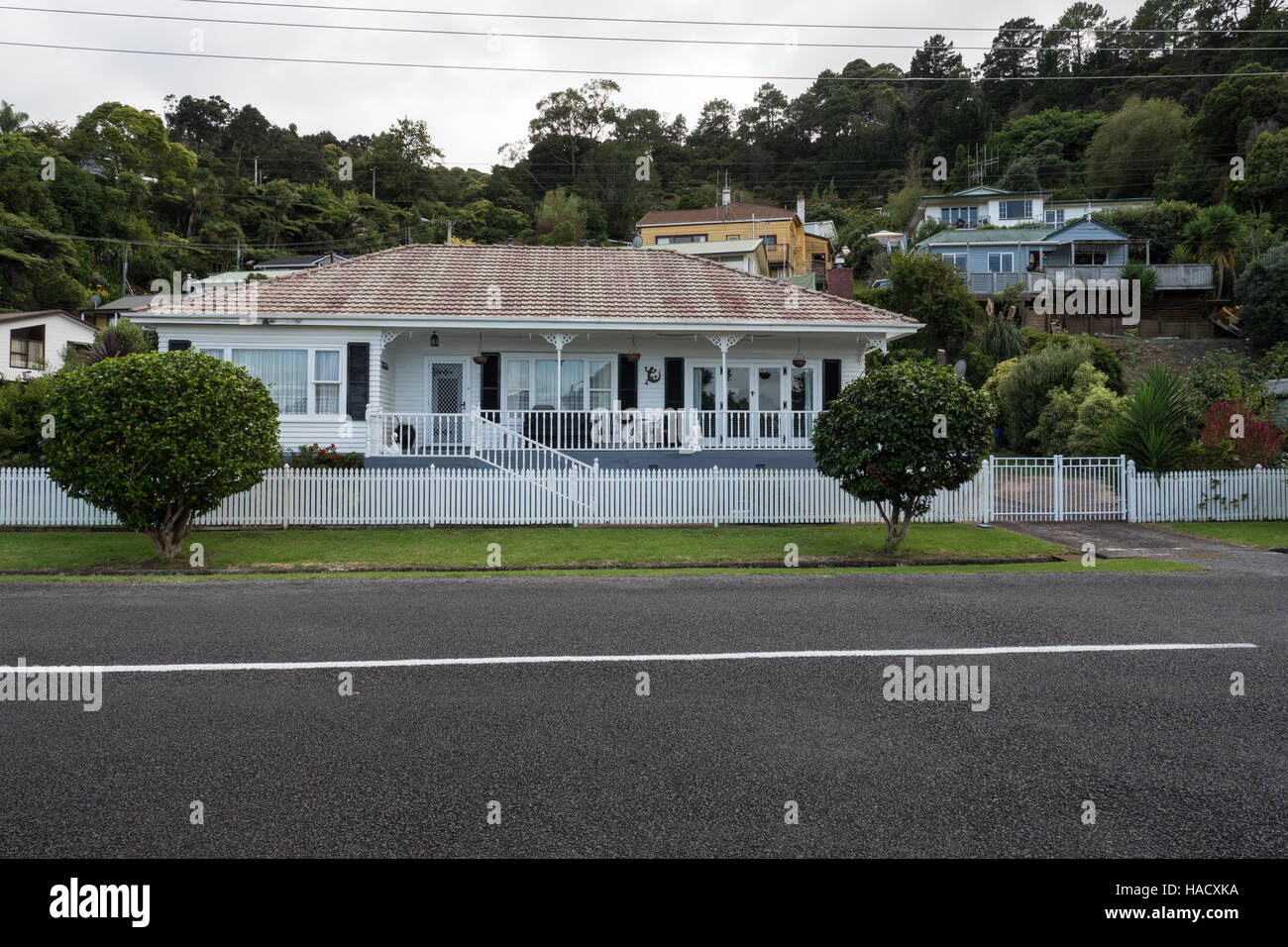 Typical small town homes, Thames, Coromandel, North Island, New Zealand Stock Photo Alamy