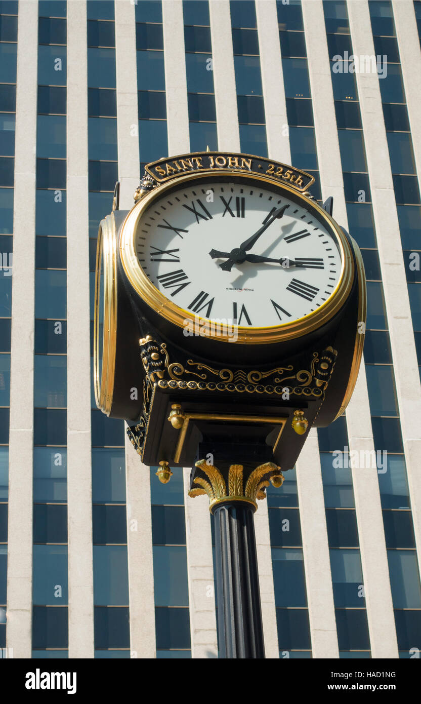 large street clock Saint John New Brunswick Canada Stock Photo Alamy