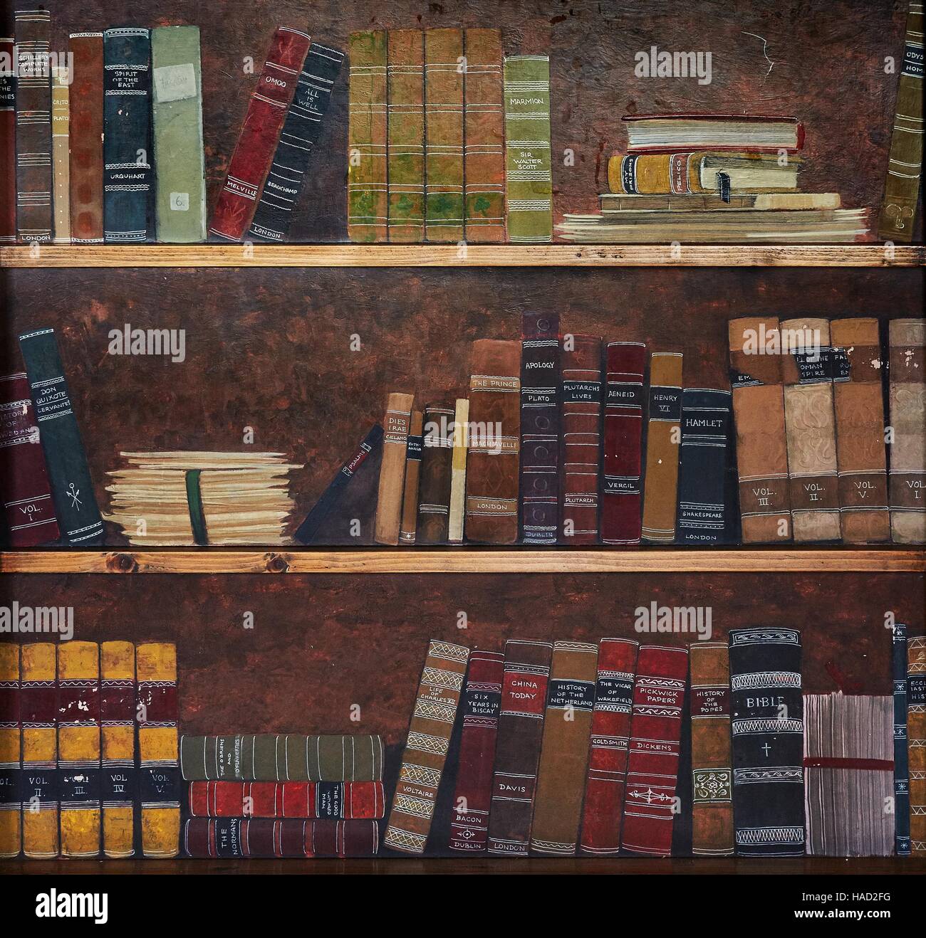 Antique book on a shelf Stock Photo - Alamy