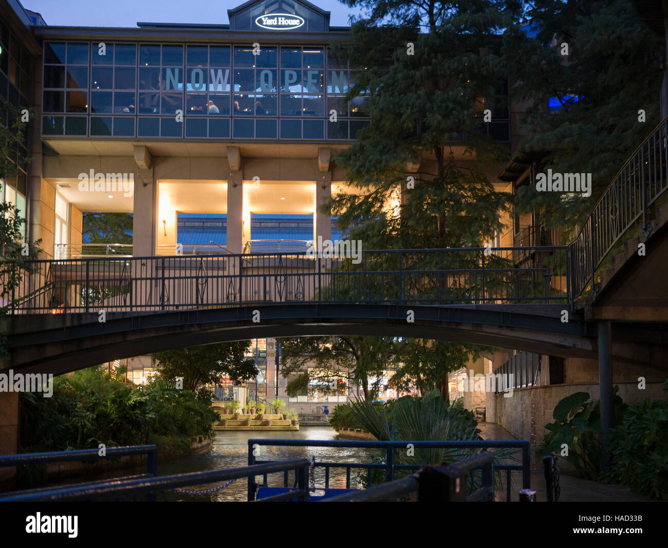 The Shops at Rivercenter (formerly Rivercenter Mall) a shopping mall located in Downtown San Antonio, Texas, United States along the city's River Walk. Stock Photo