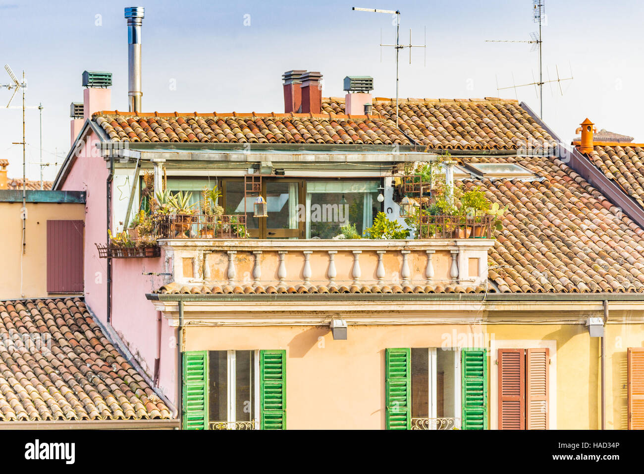 colorful houses of Italian town Stock Photo - Alamy
