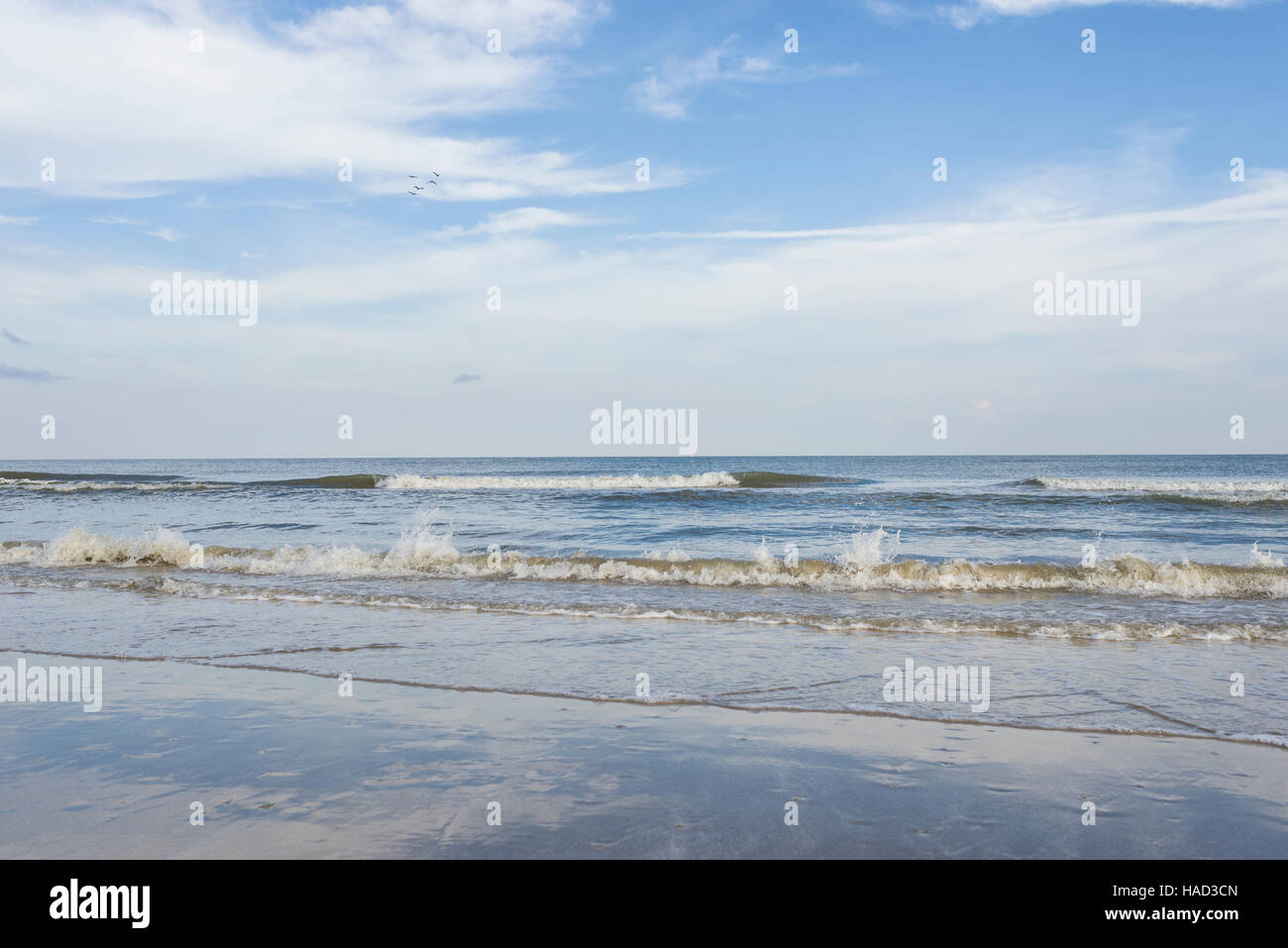 Stilt Houses and Beach, Bolivar Peninsula, TX. Crystal Beach is an