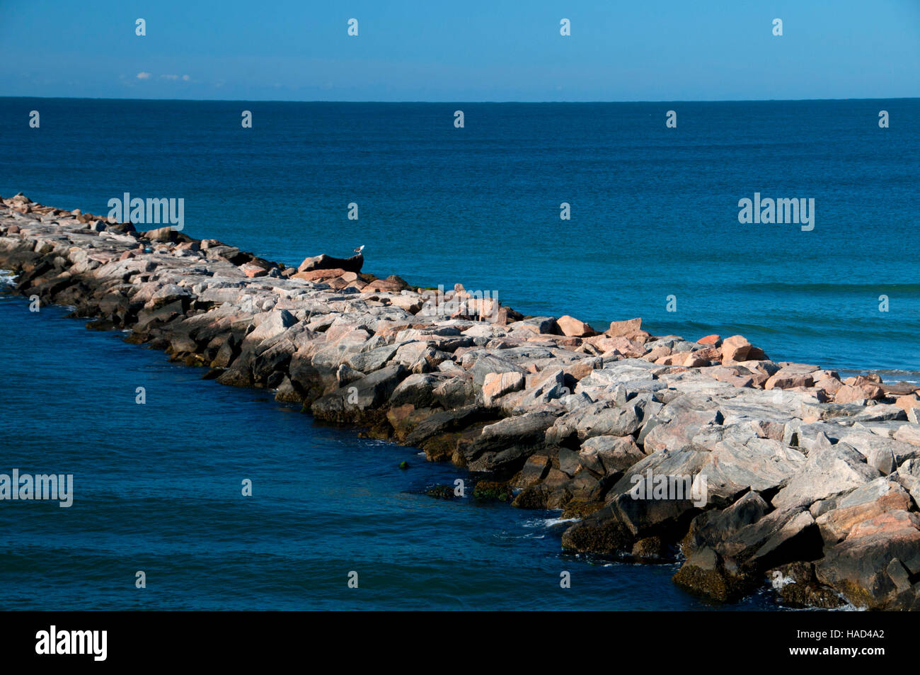 Breakwater jetty, Point Judith, Rhode Island Stock Photo Alamy