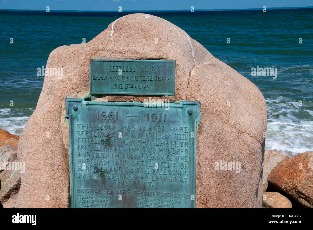 Settlers Rock monument, Block Island National Wildlife Refuge, Block