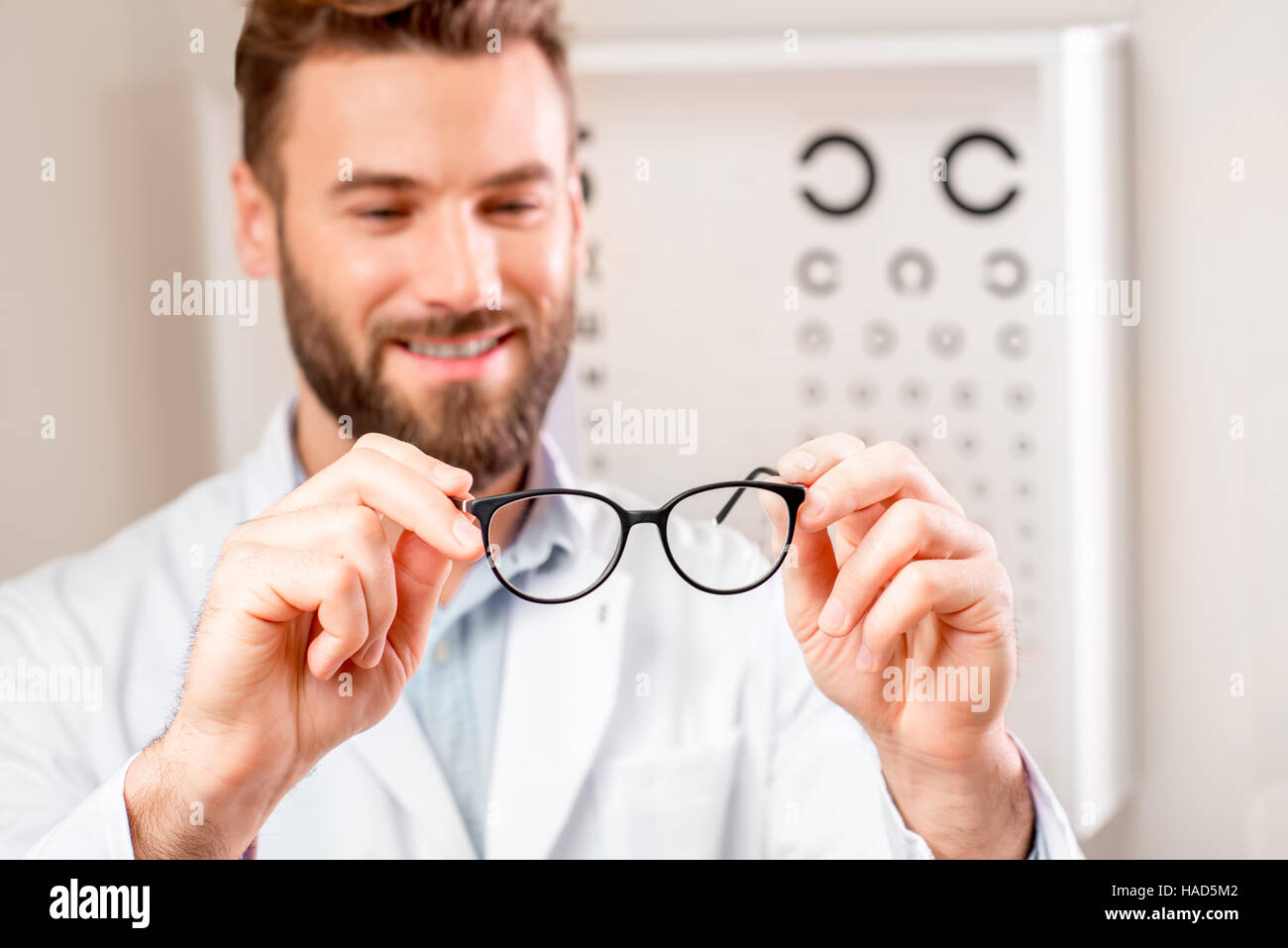 Eye doctor with glasses Stock Photo Alamy