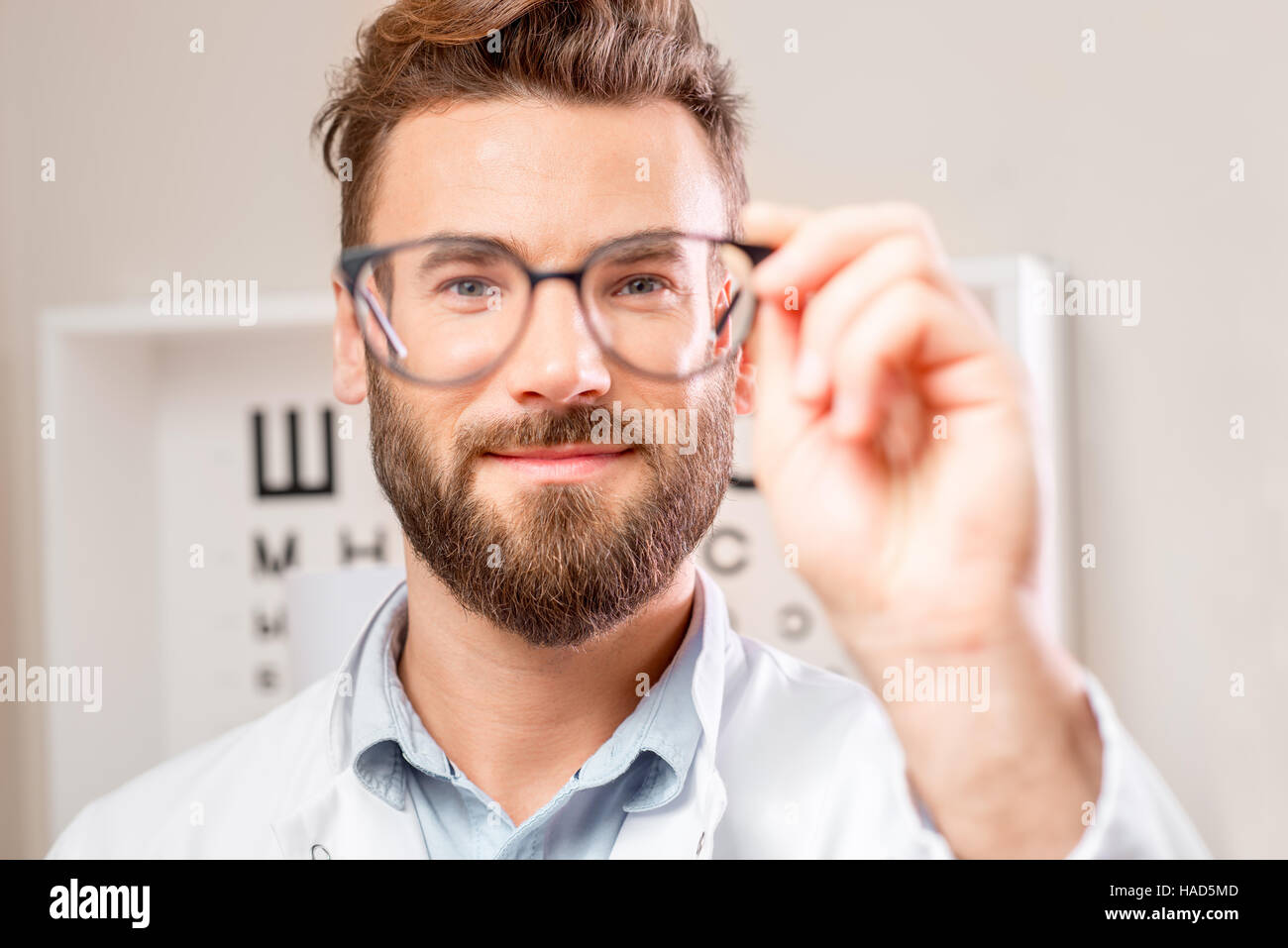 Eye doctor with glasses Stock Photo Alamy