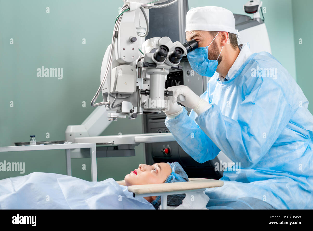 Eye surgery at the operating room Stock Photo Alamy