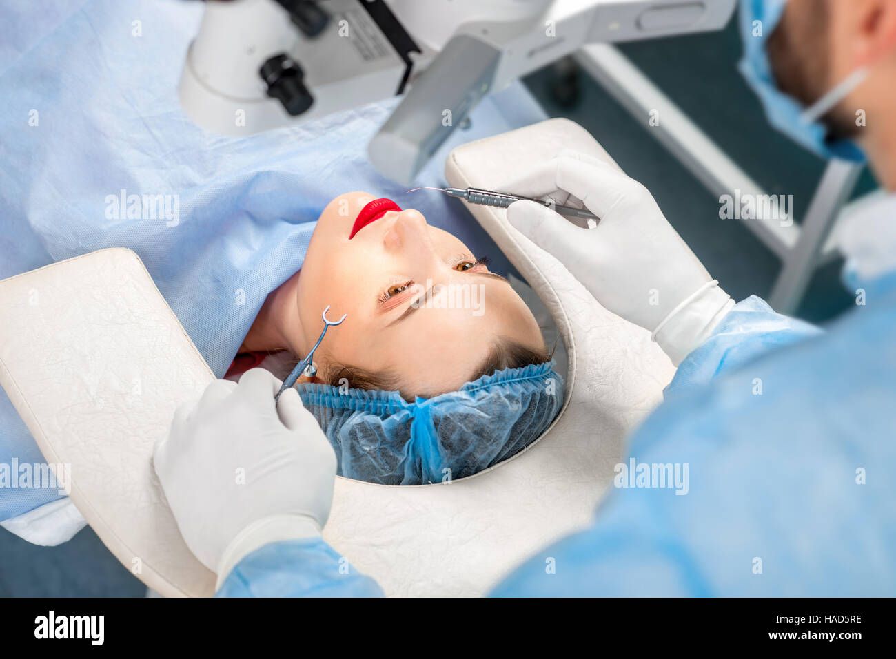 Eye surgical operation Stock Photo