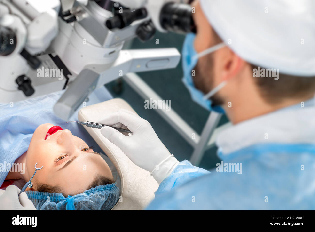 Eye surgical operation Stock Photo