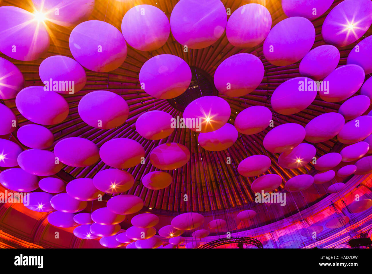 England, London, Royal Albert Hall, Glass Fibre Acoustics Reflectors Stock Photo