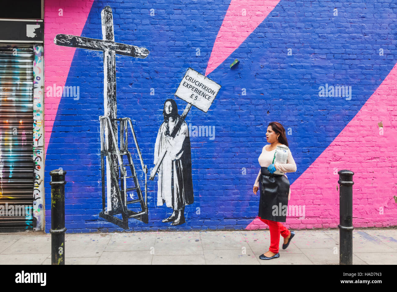 England, London, Shoreditch, Brick Lane, Street Art Stock Photo