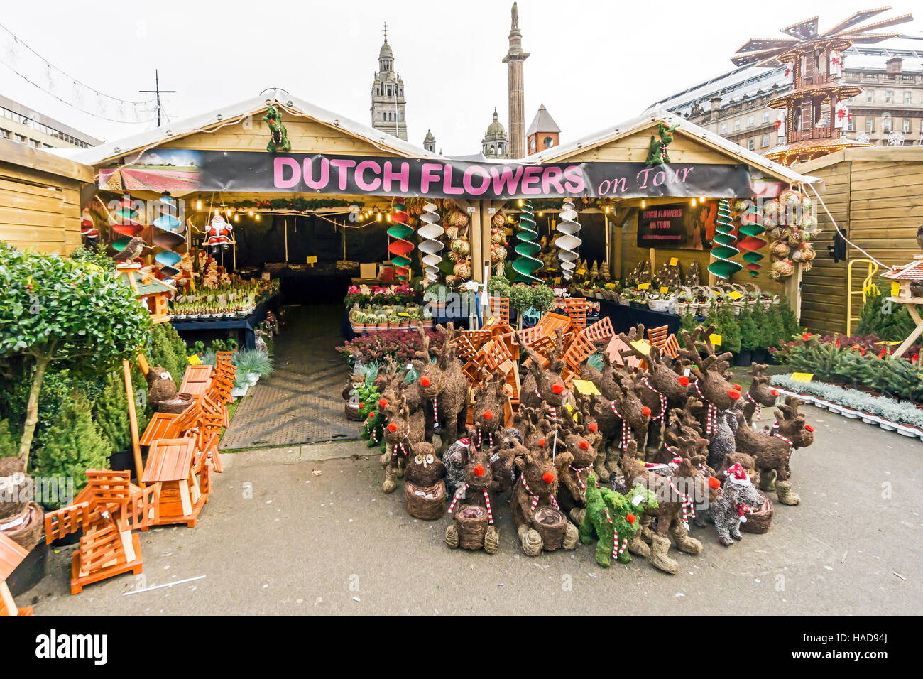Glasgow Xmas market December 2016 in Square Glasgow Scotland