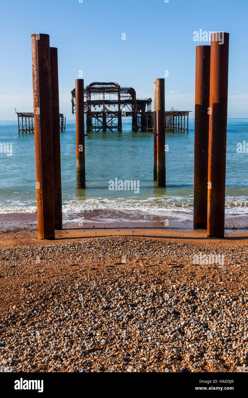 England, East Sussex, Brighton, West Pier Stock Photo