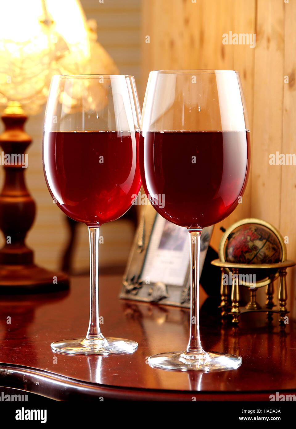 Two glasses of red wine Stock Photo Alamy