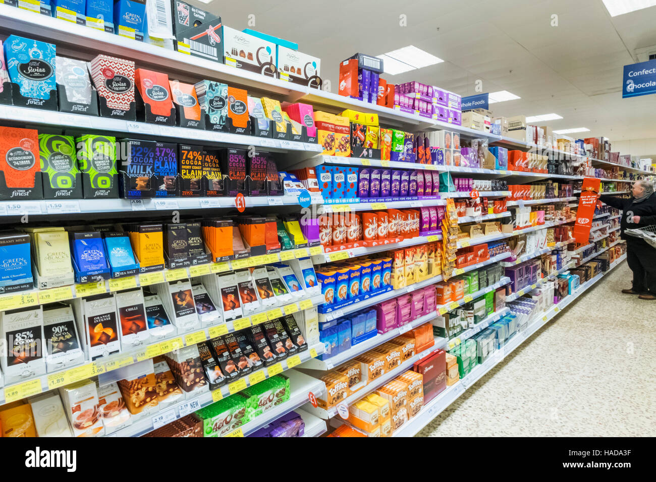 England, London, Supermarket Display of Chocolate Stock Photo Alamy