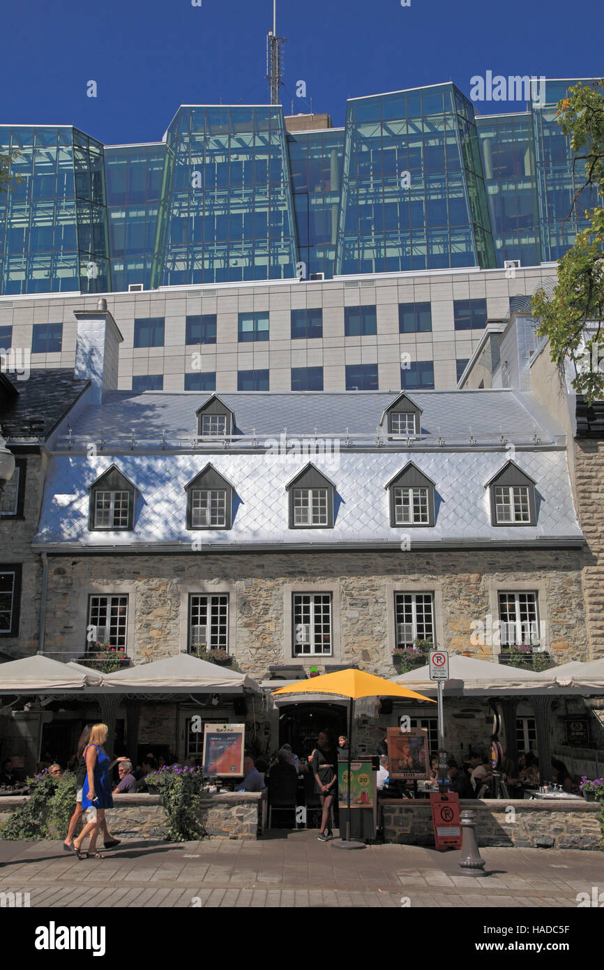 Canada, Quebec City, Grande Allee, old and new architecture, Stock Photo